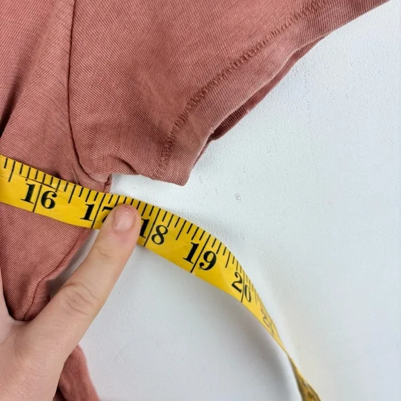 Aerie Women’s Cropped Keyhole Shirt Top Burnt Red Pink Loungewear Distressed XS - Picture 6 of 8